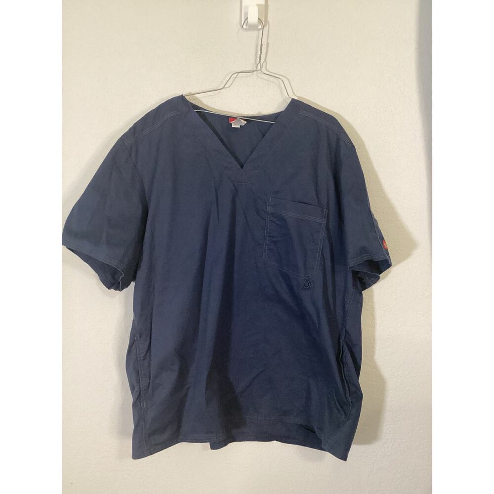 Dickies Medical Scrub Top Men's Size 3XL Gray with Vest Pocket Comfortable